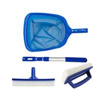 Ensemble De Nettoyant, 4 Morceaux De Nettoyage De Piscine, Réseau De Skimmer, Pinceau, Canne Réglable pour Nettoyer Les Murs De La Piscine