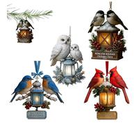 Ensemble de Noël à suspendre avec des oiseaux en acrylique 2D