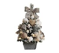 Ensemble de Noël - Mini sapin de Noël fait à la main, arbre de Noël, arbre de neige tombant, sapin de décoration de table floqué blanc, décoration classique, adapté pour le shopping à la maison et au