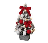 Ensemble de Noël - Mini sapin de Noël fait à la main, arbre de Noël, arbre de neige tombant, sapin de décoration de table floqué blanc, décoration classique, adapté pour le shopping à la maison et au