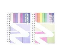 Ensemble de notes adhésives multifonctions et de cahiers lignés, blocs-notes portables rechargeables avec étiquette adhésive colorée, note adhésive d ' étude pour étudiants