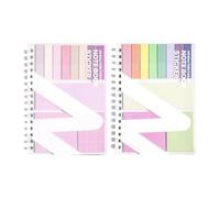 Ensemble de notes adhésives multifonctions et de cahiers lignés, blocs-notes portables rechargeables avec étiquette adhésive colorée, note adhésive d ' étude pour étudiants