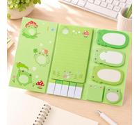 Ensemble de notes autocollantes grenouille mignons et drapeaux de page pour l'école et le bureau