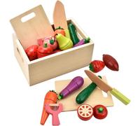 Ensemble De Nourriture À Découper En Bois-Faire Semblant Que Les Enfants Jouent À La Cuisine Ensemble De Légumes À Manger Jouets En Bois Pour 2 Enfants De 3 Ans