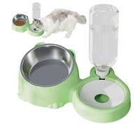 Ensemble de nourriture pour chats et de bol à eau - Double mangeoire avec bouteille, conception d'inclinaison réglable, plats en acier inoxydable détachables, animal de compagnie non déversé | Station