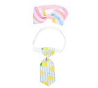 Ensemble de nœuds Papillon pour Animaux de Compagnie, Rose Clair, Style d'été hawaïen, Ensemble de Colliers pour Chiens et Chats, décorations réglables et Confortables, matériau