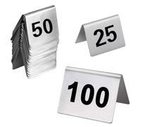 Ensemble De Numéro De Table En Acier Inoxydable, 1-25 1-50 1-100 Cartes De Numéro De Table De Tente, Double Face, Cartes De Place Pour Restaurants Cafés Bars Fête De Mariage(1 to 100)