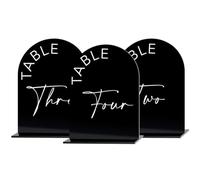 Ensemble de numéros de table en acrylique avec supports, panneaux de numéro de table pour réceptions de mariage et événements spéciaux 1 à 10 (noir L)