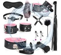 Ensemble De Onze PièCes De Corde De Tension En Cuir Et D'Accessoires DéCoratifs, Un éQuipement D'EntraîNement D'éTirement Pratique Et Beau - Y6 (Rose)