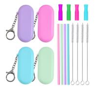 Ensemble De Pailles 4 Pièces, 4 Housses De Protection De Paille, Pailles En Boîte, Pailles Pliables, Pailles Portables, Ensemble De Pailles