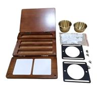 Ensemble de palette d'aquarelle pliable en bois avec bloc de dessin intégré pour voyage, peinture, croquis, économie d'espace