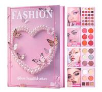 Ensemble de palette de maquillage - Accessoires de beauté pliables multicolores avec blush et surligneur, kit cosmétique avec design portable pour femme, bal de fin d'année, rendez-vous