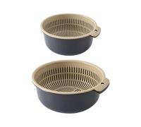 Ensemble de panier de vidange de cuisine - Système de passoire empilable avec base antidérapante pour fruits, légumes, pâtes, riz, baies, raisins, tomates, cerises, tomates, stockage des repas, tamis