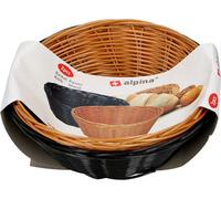 Ensemble de paniers Alpina marron/noir lot de 2 PP Ø20/13,5 x 7 cm