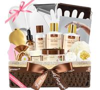 Ensemble de paniers cadeaux pour le bain et le corps pour femme - Panier cadeau de luxe de 21 pièces pour le bain et le corps pour soins personnels - Cadeau prêt pour la Saint-Valentin ou un