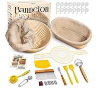 Ensemble de paniers de levage pour pain au levain - Panier de levage pour la cuisson du pain - Panier de levage - Rond 9"" et Ovale