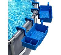 Ensemble de paniers de rangement de piscine avec panier en plastique pour piscine, porte-gobelet, accessoires de piscine multifonctionnels, accessoires pour piscine hors-sol (bleu)