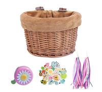 Ensemble De Paniers De Vélo En Osier Avec Cordes Colorées, Pour Cloche, Guidon De Bicyclette, Cadeaux De Noël, Pour Les Vacances
