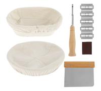 Ensemble De Paniers D'épreuve De Pain En Rotin Naturel, Avec Lame À Pain, Pâte Grattoir, Doublure En Lin, Outils De Fabrication Du Pain, Outil De Boulangers À Domicile