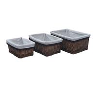 Ensemble de Paniers Gigognes 3 pcs Blanc Saule Boîte de Rangement vidaXL