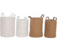 Ensemble de paniers Home ESPRIT Blanc Beige Ficelle (2 pièces) (2 pièces)