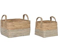 Ensemble de paniers Home ESPRIT Blanc naturel Marron clair PVC jonc de mer 43 x 38 x 36 cm (2 pièces)