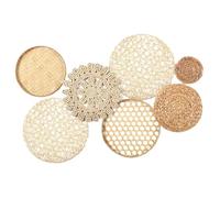 Ensemble de paniers muraux Boho de 7 pièces, panier mural rond tissé en paille différentes tailles, décor pour salon, chambre à coucher, ferme, crèche