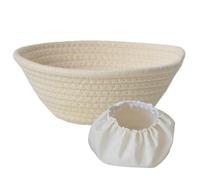 Ensemble de paniers ovales pour pâte aigre avec doublure | Panier en rotin naturel au levough, paniers ronds ovales en corde de coton, récipient de rangement pour pâtisserie, gadget de cuisine pour