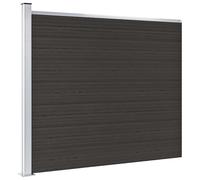 vidaXL Ensemble de panneau de clôture WPC 353x146 cm Noir
