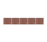 vidaXL Ensemble de panneau de clôture WPC 353x146 cm Marron