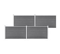 Ensemble de Panneau de Clôture WPC 699x105 cm Noir Barrière de Jardin vidaXL