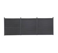 vidaXL Ensemble de panneaux de clôture WPC gris 526x186 cm avec poteau