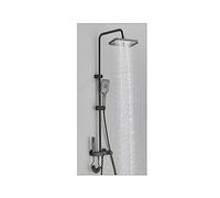 Ensemble de panneaux de douche numérique avec robinet pluvieux conception de piano blanc Construction en laiton Contrôle à double température Système de douche de salle de bain moderne pour une
