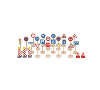 small foot Set de panneaux de signalisation en bois, pour véhicules et chemins de fer, pour enfants 3 ans, 11736