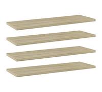 Ensemble de Panneaux D'étagère 4 Pièces, Planches en Bois D'ingénierie Blanches, pour Décoration de Salon, Design Moderne Simpliste, Rangement Efficace (Blanc (60 x 20 x 1,5 cm)