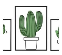 ENSEMBLE DE PANNEAUX MURAUX CACTUS 3PCS 33X1,3X46,5-33X1,3X33