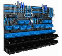 Ensemble de panneaux porte-outils 115 x 78 cm avec 44 pcs Boîte Bleue et Noire