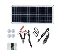 Ensemble de panneaux solaires 20 W - 1000 W - 12 V - Avec contrôleur 100 A - Connexion USB CC - Légèrement flexible - Noir - Pour camping-car, camping, extérieur, bateau, charge de smartphones