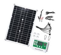 Ensemble de panneaux solaires avec contrôleur, A | Conception monocristalline 20 W, accès à la sortie USB pour une utilisation temporaire en extérieur et le camping