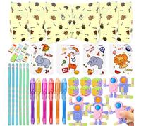 Ensemble de Papeterie 42 Pcs,Cadeau Anniversaire Enfants Invites,Pinata Anniversaire,Papeterie Enfant,Kit Cadeau Invités avec Gommes,Taille-Crayons,Crayons,Robots,Carnets,Sac d'emballage Cadeau
