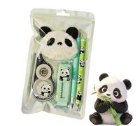 Ensemble de papeterie en forme d'animal mignon avec stylo correcteur, kit d'écriture sur le thème du panda, pendentif panda en peluche et fournitures d'écriture avec gomme, nécessaire pour (1 PC)