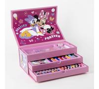 Ensemble de papeterie et d'accessoires à colorier Disney pour enfants avec des motifs Frozen, Minnie et Stitch, idéal pour le coloriage, les loisirs créatifs et les cadeaux créatifs