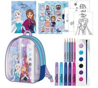 Ensemble de papeterie et d'accessoires à colorier Disney pour enfants avec des motifs Frozen, Minnie et Stitch, idéal pour le coloriage, les loisirs créatifs et les cadeaux créatifs