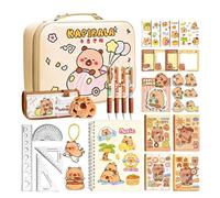 Ensemble de Papeterie | Kit Carnet Capybara - Trousse de Papeterie Esthétique | Pour et Adolescents, Garçons et Filles, Élèves, École, Maternelle et Maison