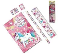 Ensemble de papeterie licorne pour enfants - 5 pièces - Fournitures scolaires pour enfants, cadeaux de fête, cadeaux de mariage, cadeaux licorne pour filles de 3 à 11 ans