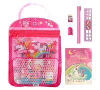 Ensemble de Papeterie Licorne, stylo licorne, Lot de Cadeau de Papeterie Licorne, Porte-Mine et Recharge, Stylos à Bille Rétractable, Carnet, Règle, Gomme Ecole Bureau Cadeau pour Les Filles