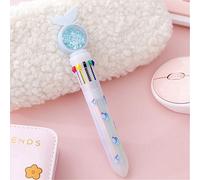 Ensemble De Papeterie Mignon 10 Couleurs, Recharge Colorée, Stylo À Bille Papillon Animal, Stylo Rollerball, Sirène