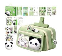 Ensemble de papeterie mignon - Fournitures scolaires sur le thème des pandas, trousse à crayons | pour les étudiants en classe, les garçons, les filles, les anniversaires, les fêtes de Noël et la