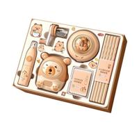 Ensemble de papeterie mignon : kit de taille-crayon Capybara Panda, gomme électrique, crayons de couleur | Salle de classe pour, étudiants, garçons, filles, école primaire, école à domicile