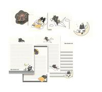Ensemble de papeterie petits chats noirs, 1 ensemble de papier à lettres avec enveloppes, papiers à lettres et enveloppes pour cartes d ' invitation